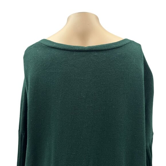Adrianna Papell Knit V-Neck Long Sleeve Tunic Oversize Sweater Green Womens S - Picture 10 of 10